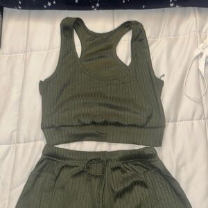 Crop top set with long pants